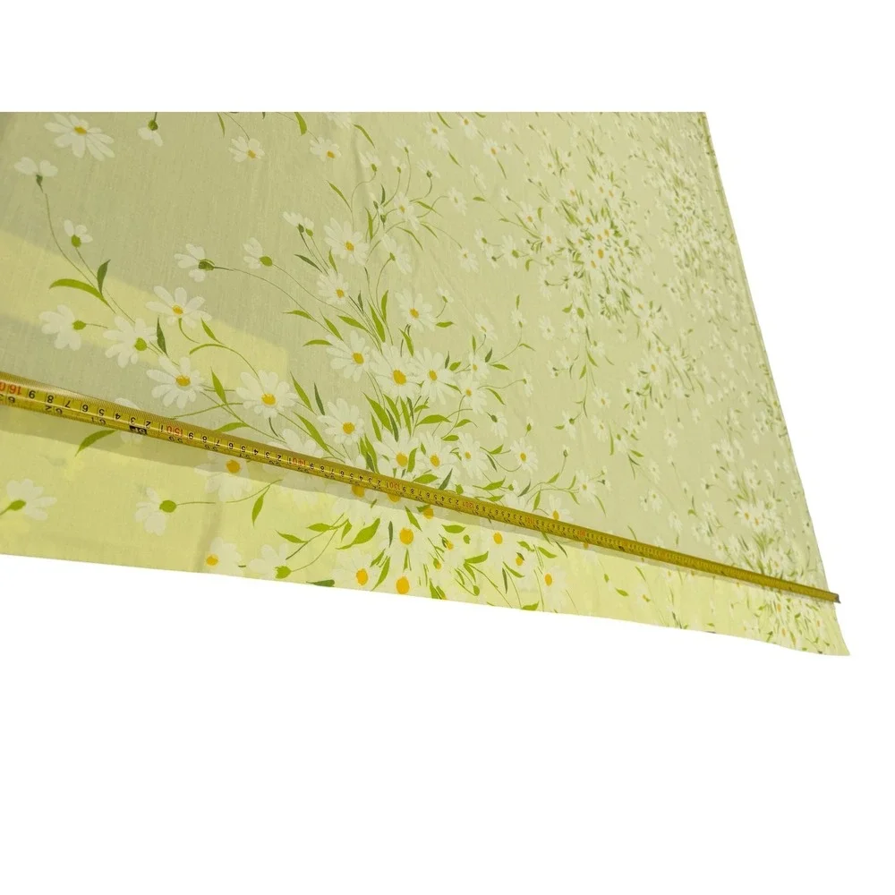 Vintage 70s Yellow Daisy Floral Flat Sheet Rectangle 100x62 Retro Cottagecore